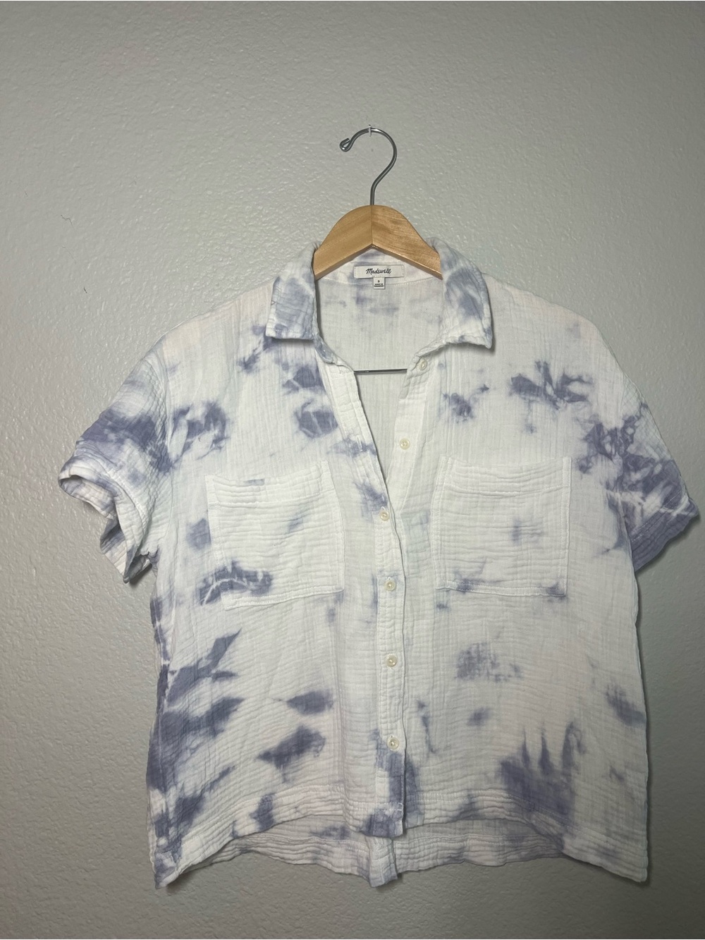 Madewell Lightspun Beachside Tie-Dye Button-Down Shirt Small